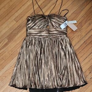 Shiny Bronze Party Dress